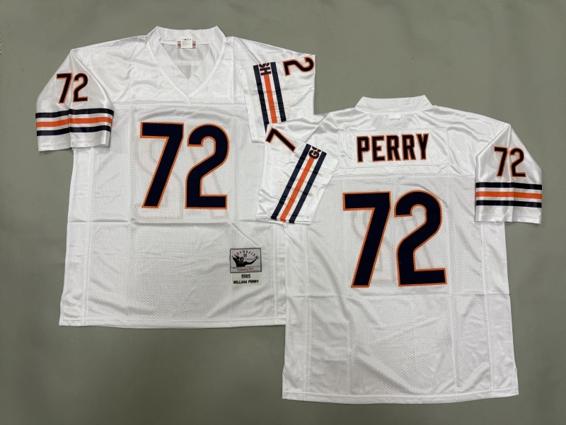 Men 2025 Nike Chicago Bears #72 Perry White Throwback Limited NFL Jersey style 002